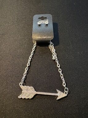 Silver Arrow Bar Bracelet and Earring Set